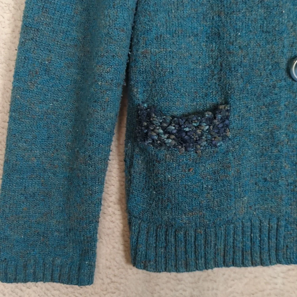 Christopher &‎ Banks Women's Blue Knit Grandmacore Cardigan Size L